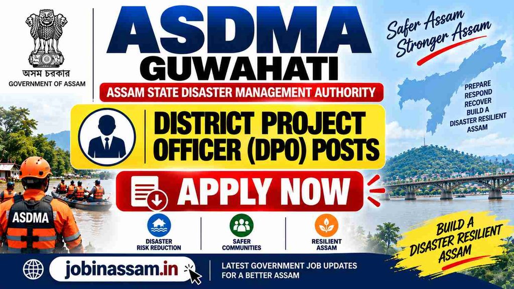ASDMA Guwahati Recruitment 2026 | Apply now for 2 District Project Officer (DPO) Posts 1 ASDMA Guwahati Recruitment