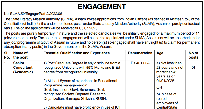 SLMA Recruitment 2025 | Graduates and Post Graduates can Apply for the Post 1 SLMA Recruitment