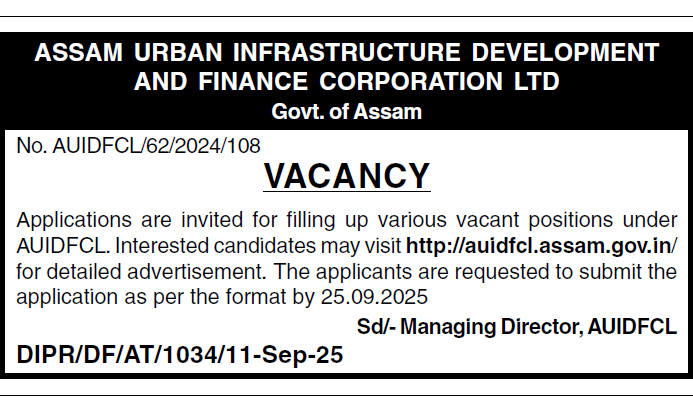 AUIDFCL Recruitment 2025 | Apply Now for AUIDFCL Recruitment 2025 1 AUIDFCL Recruitment