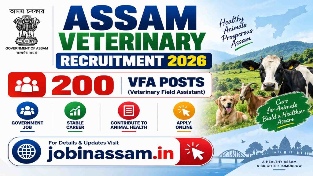 Assam Veterinary Recruitment 2026 | 200 VFA Posts, Apply Online 1 Assam veterinary recruitment