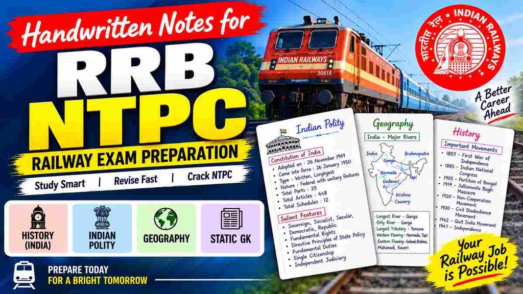 Handwritten Notes for RRB NTPC | Start Your RRB NTPC Preparation Today 1 Handwritten Notes for RRB NTPC