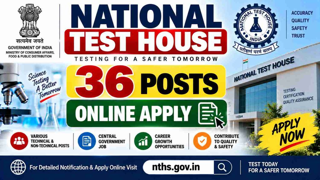 National Test House Recruitment 2026 | Apply now for 36 NTH Posts 1 National Test House Recruitment
