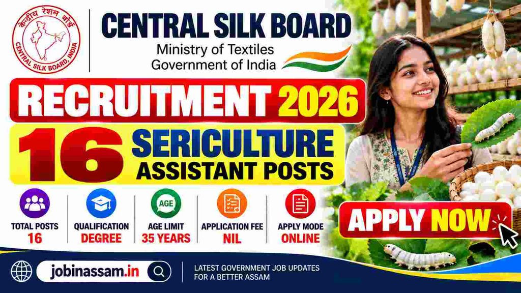 Central Silk Board Recruitment 2026 | Apply Now for 16 Sericulture Assistant Posts 1 Central Silk Board Recruitment