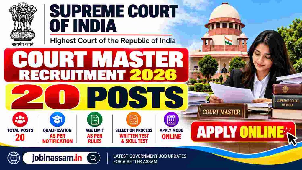 Supreme Court of India Court Master Recruitment 2026 | Apply Now for 20 Court Master Posts 1 Supreme Court of India Court Master Recruitment